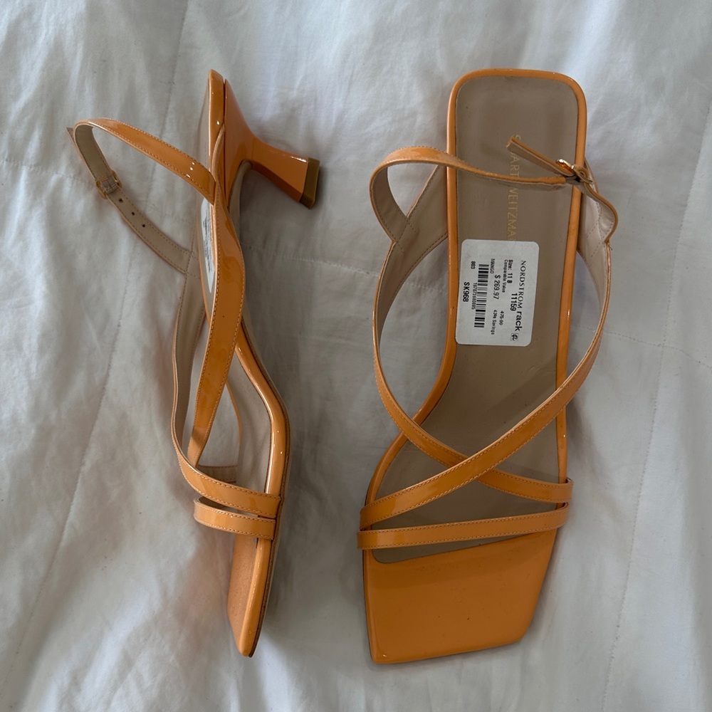 Stuart Weitzman Orange Strappy Heels